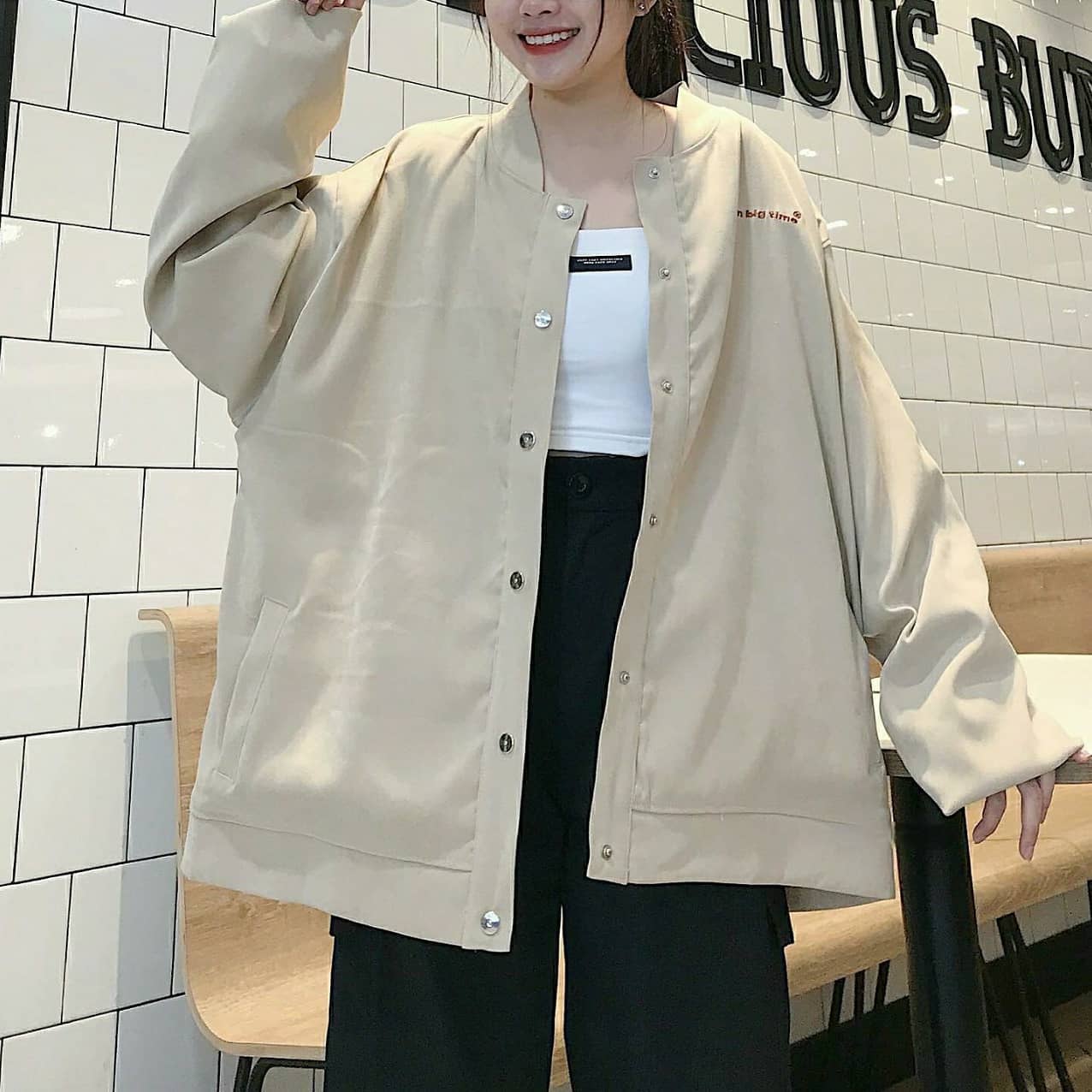 [HCM]Áo Khoác Kaki WIN BIG TIME Jacket (Đen Be)