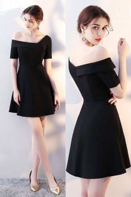 Zerasy - Đầm xòe lệch vai cổ cách điệu