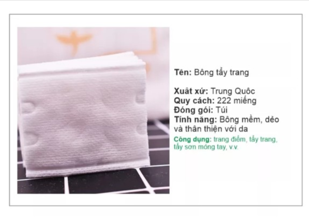 Combo nước tẩy trang Maycreate 300ml + bông tẩy trang 222 miếng