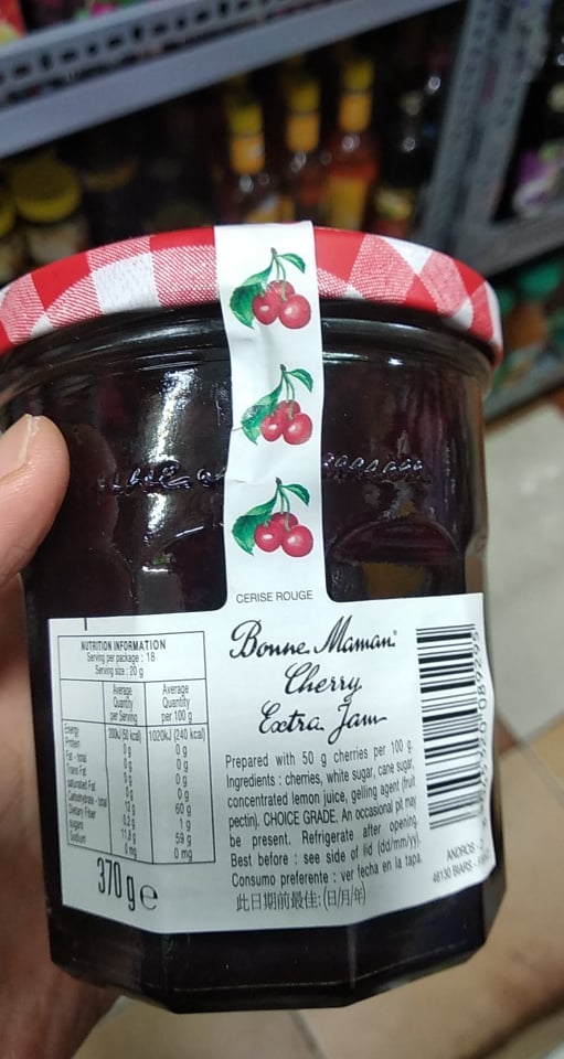 Mứt anh đào cherry Bonne maman 370g