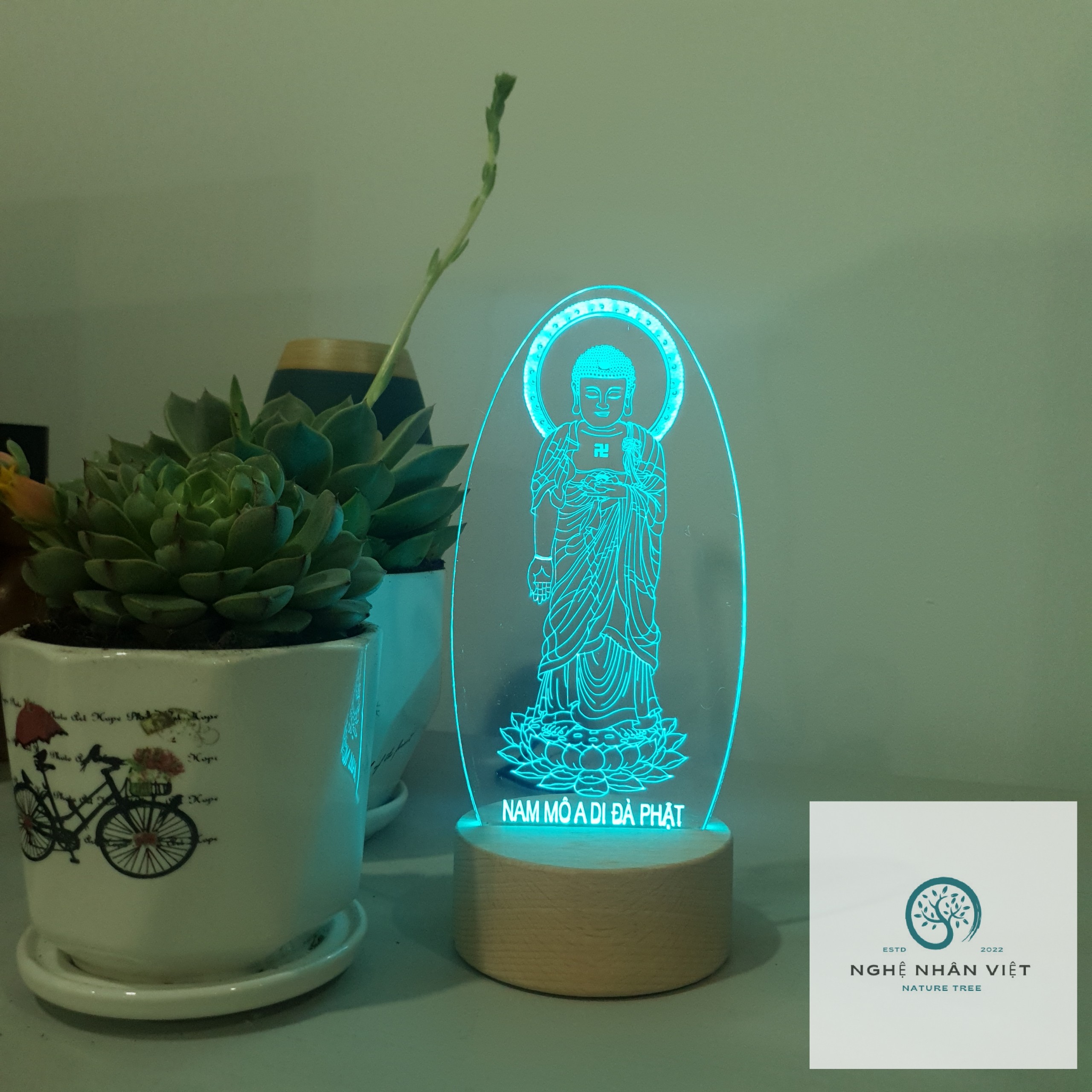 Đèn 3d Phật A Di Đà Đứng