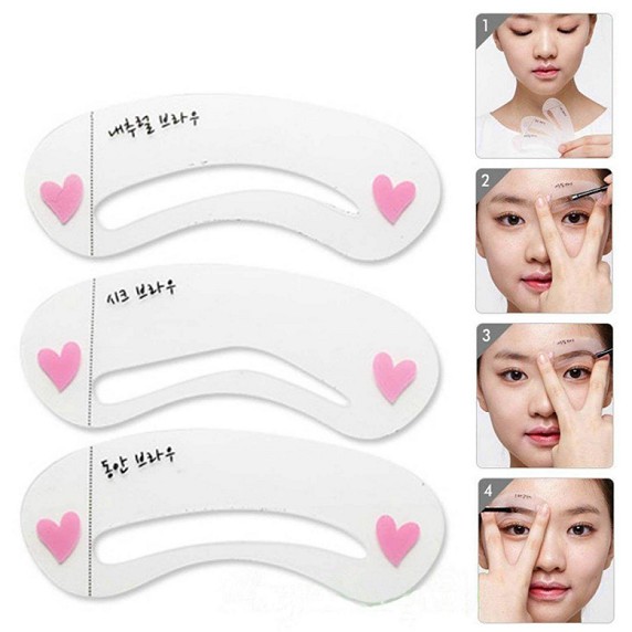 Set 3 khuôn kẻ lông mày phong cách Hàn Quốc