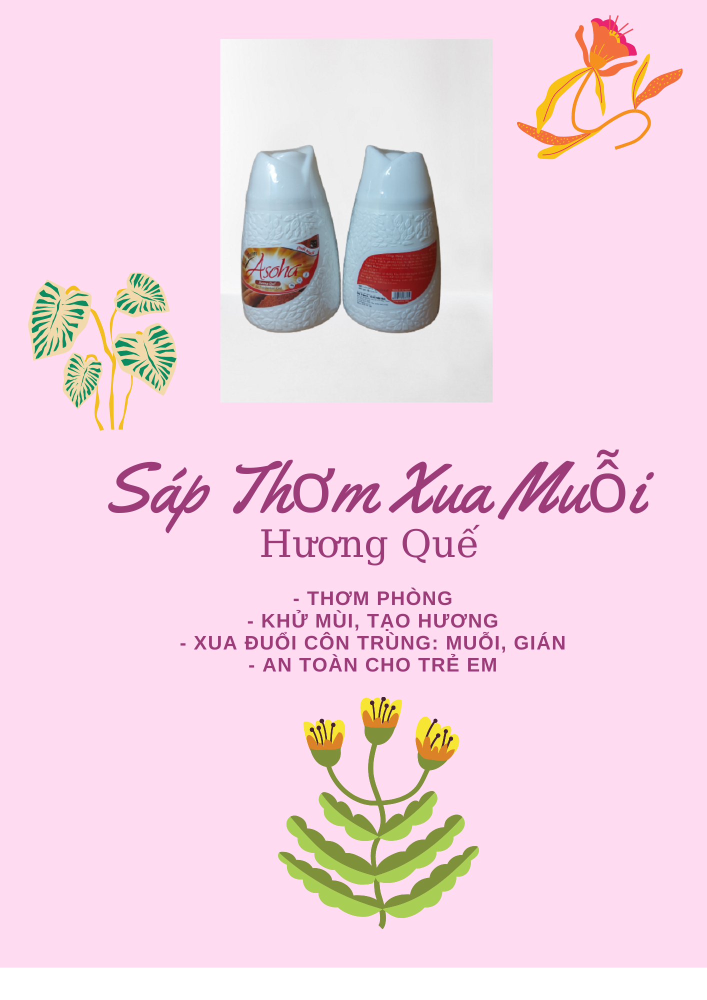 Combo 3 hũ sáp thơm đuổi muỗi 250g