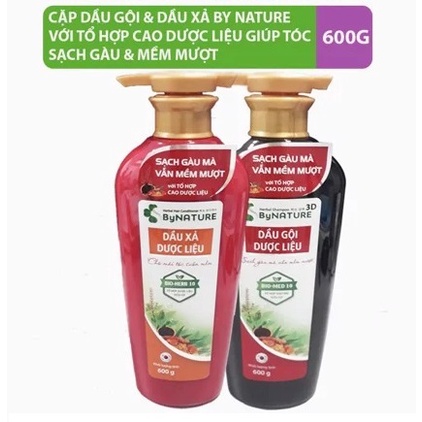Dầu gội dược liệu & dầu xả ByNATURE 600g cho tóc sạch gàu và mềm mượt