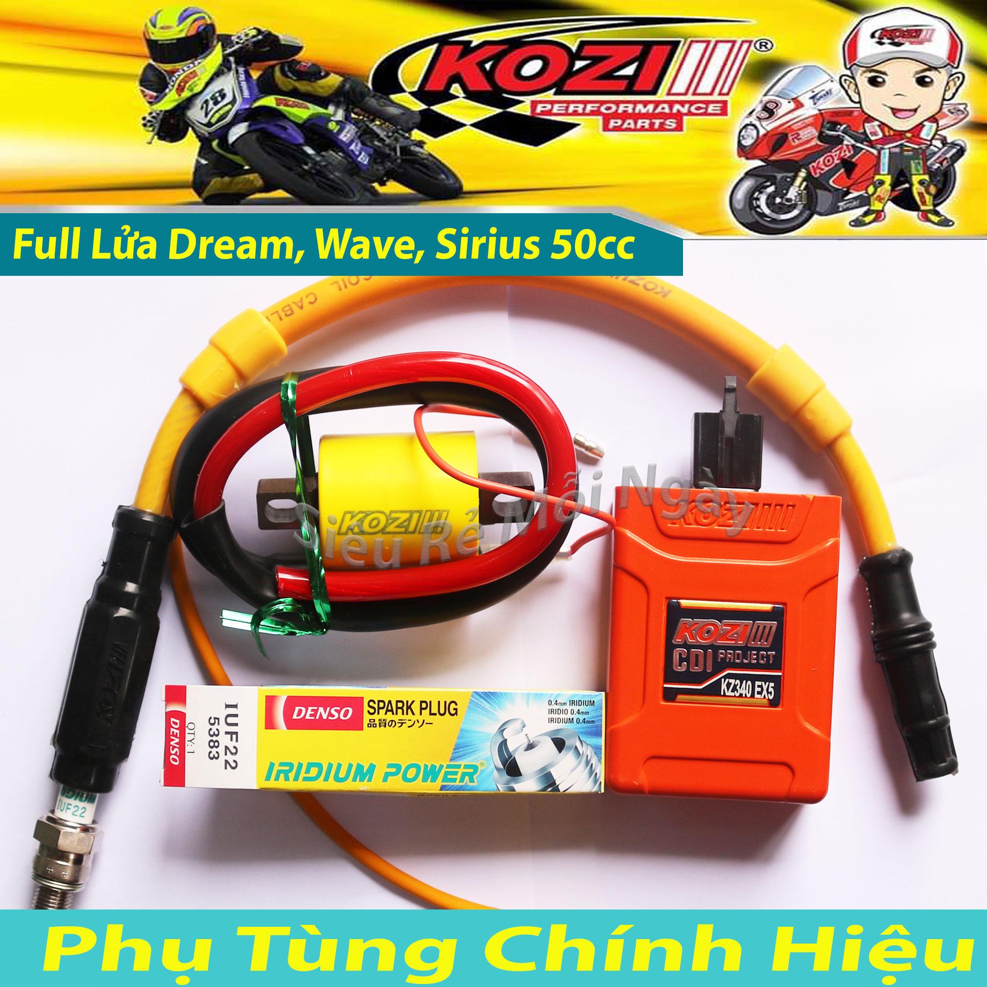 [HCM]Bộ Tứ Lửa Độ Kozi Mở Tua Wave 100 Dream Sirius 50cc Elegant 110cc