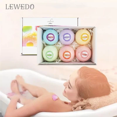 LEWEDO Bath Bombs Relaxing Moisturizing 6PCS Handmade Bubble Bath Ball
