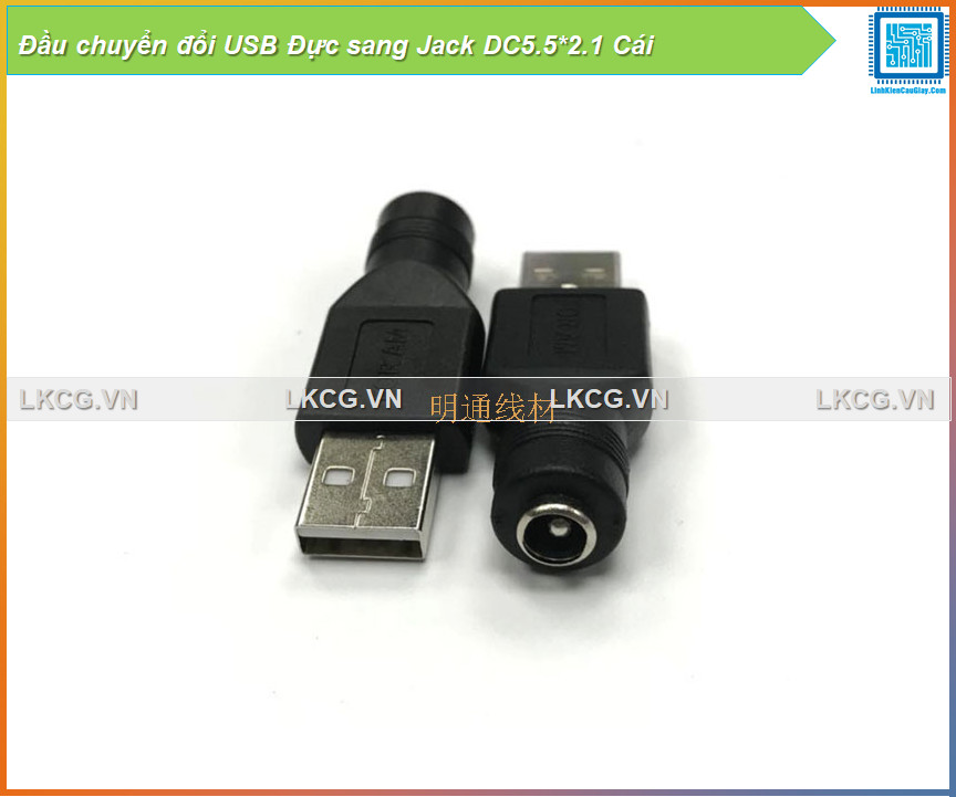 [FreeShip] Đầu chuyển đổi USB Đực sang Jack DC5.5*2.1 Cái