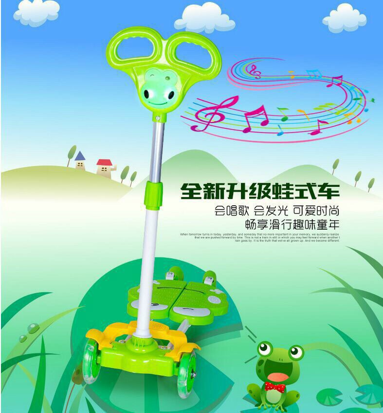 [HCM]XE TRƯỢT SCOOTER 3 BÁNH CÓ ĐÈN LED - HÌNH CON ẾCH