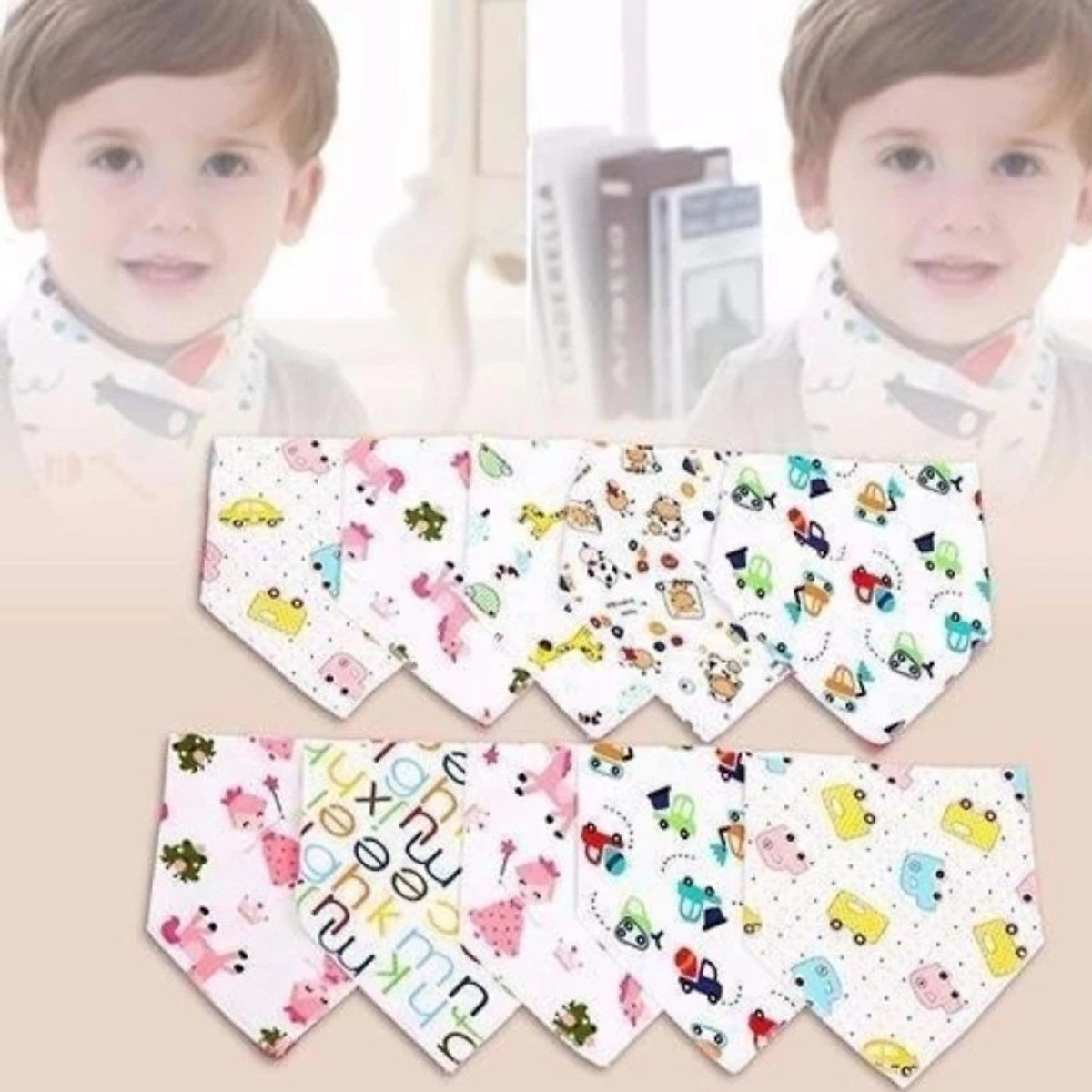 Combo 10 khăn yếm tam giác cho bé