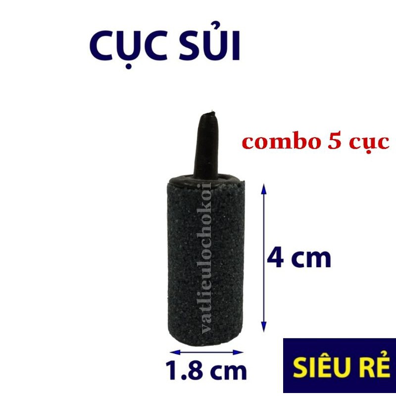 cục sủi oxy hình trụ dài 4cm ( combo 5 cục )