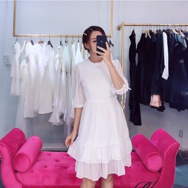 Đầm dự tiệc voan Hai tầng cao cấp