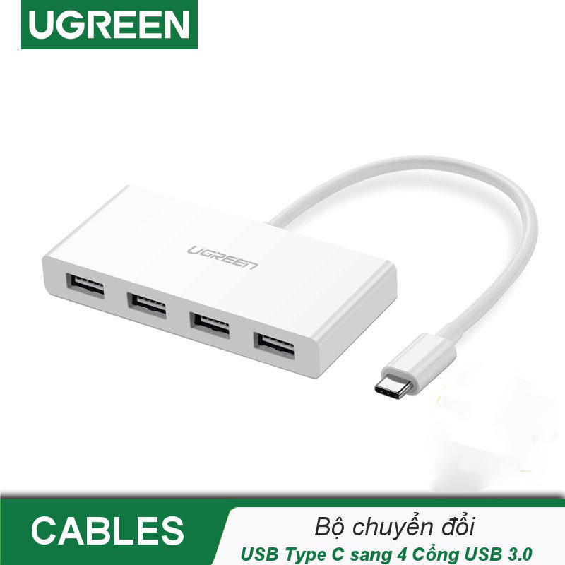 Cáp USB-C To 4 Cổng USB 3.0 Ugreen (40379) - Hàng Chính Hãng