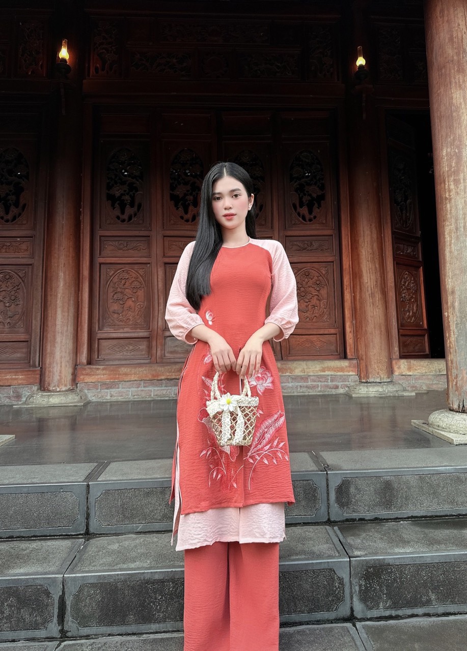 đồ lam đi chùa _ Mẫu áo dài 8 tà ( hàng cao cấp )
