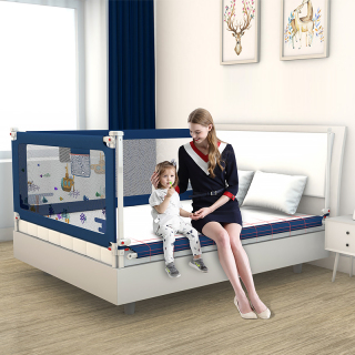 Bộ 2 thanh chắn giường cho bé gồm 1 thanh 1m6 và 1 thanh 2m cao 105cm thumbnail