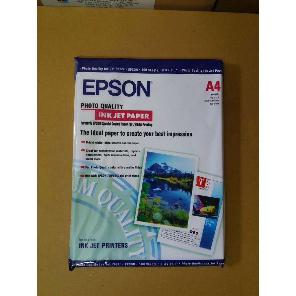 Giấy in màu epson a4 130gsm,xấp100 tờ