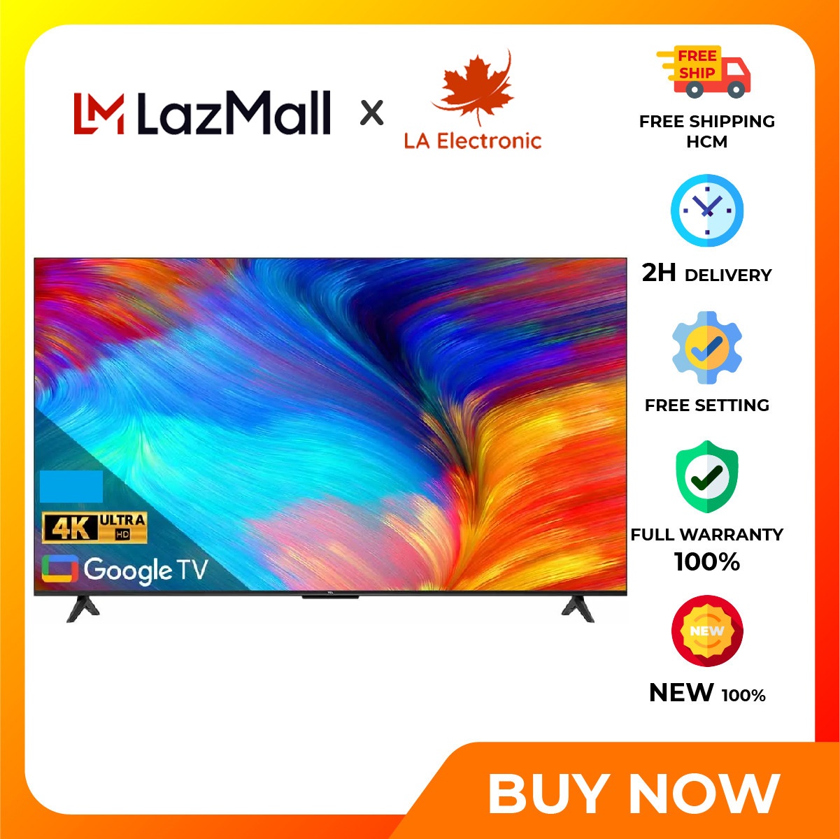 Google tivi tcl led 4k 75 inch 75p638 - miễn phí vận chuyển hcm - hệ điều hành google tv thiết kế thanh mảnh, độ phân giải 4k rõ nét gấp 4 lần tv full hd công nghệ âm thanh dolby audio