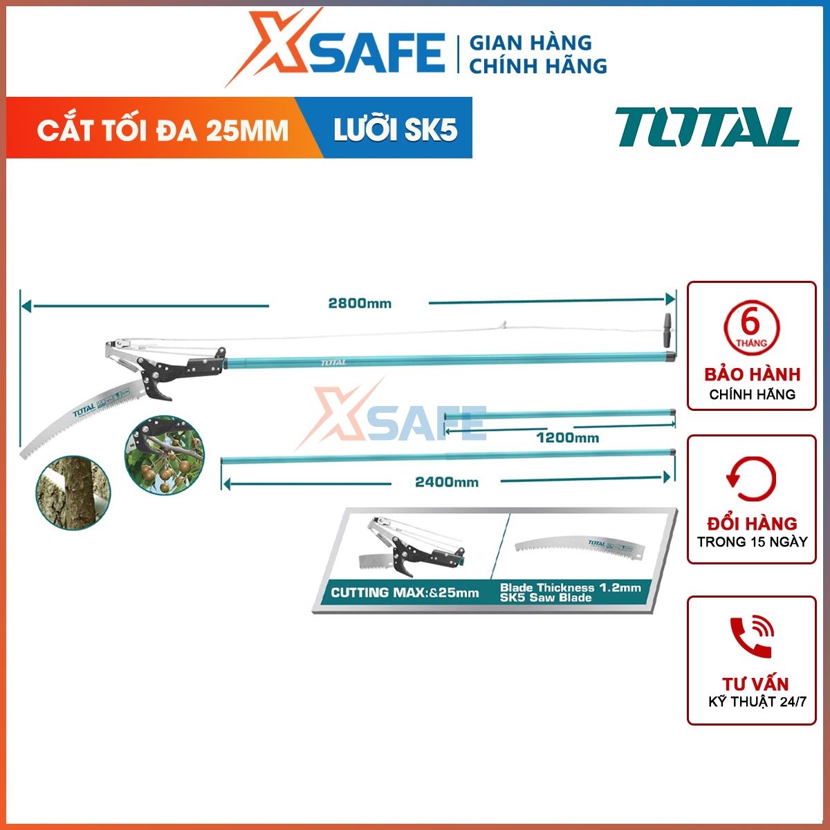 Saw pruning shears bonsai on high total THEPS25281 2.8m Teflon coatings anti-rust super sharp, tree ornamental gardening