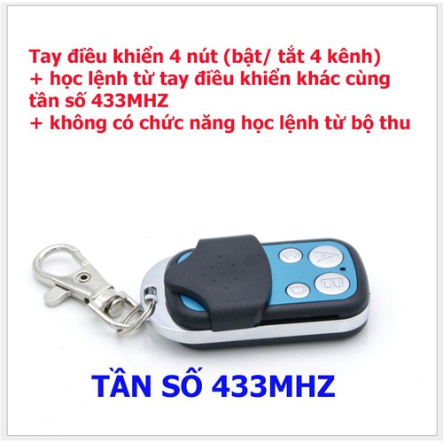 Remote Rf 433Mhz, Điều Khiển Từ Xa 4 Nút