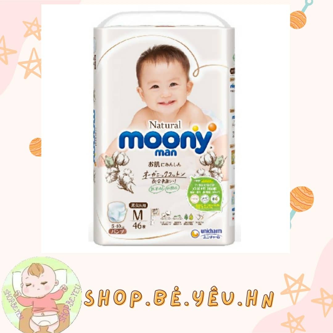 Tã quần Moony Natural siêu cao cấp M46/L36/Xl32