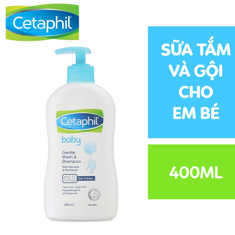 Sữa tắm gội trẻ em cetaphil baby gentle wash & shampoo 400ml