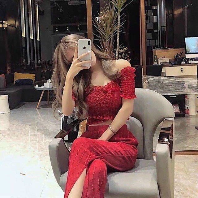 Áo voan nhún toàn thân đắp chéo tay ngắn thời trang TTSLA0550