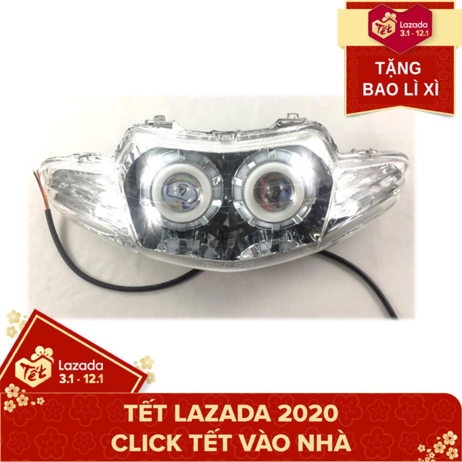 Đầu đèn pha led mắt cú dành cho xe Wave 2002 + Tặng bao lì xì Greennetworks