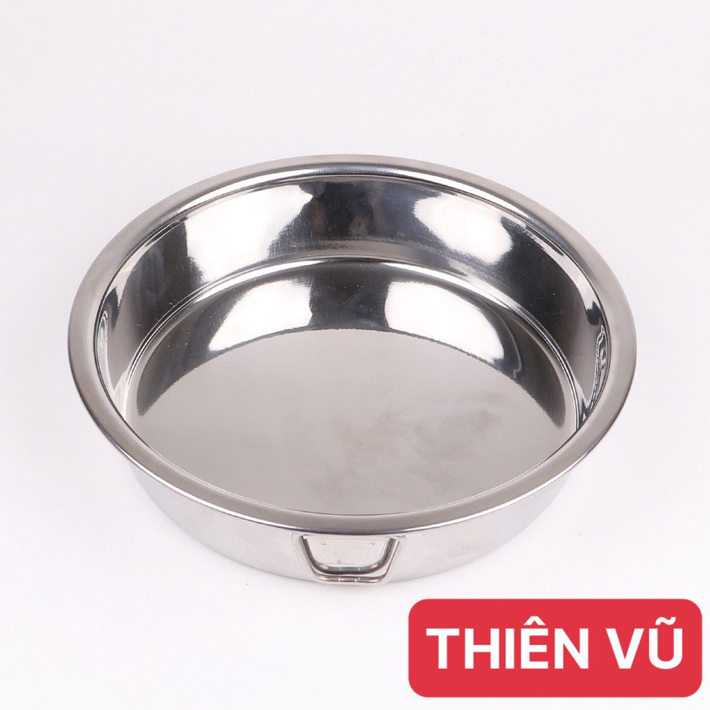 Khay inox tròn, khay bơ inox, xửng tròn inox 304 cao cấp nhiều size tiện dụng