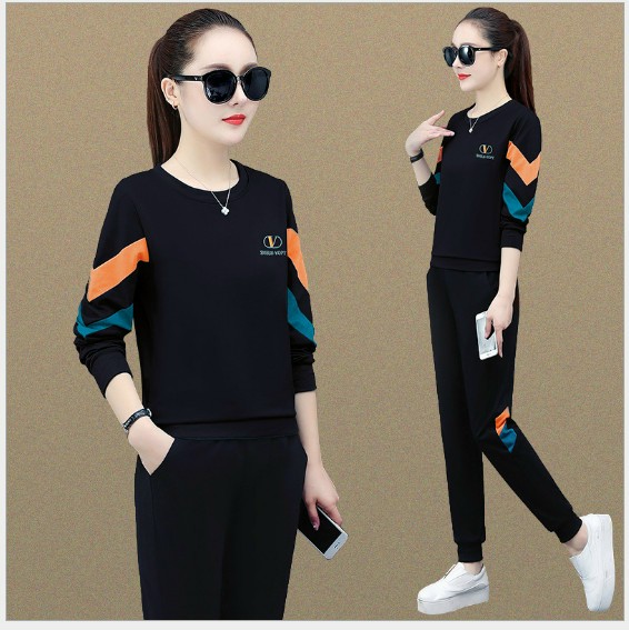 Bộ đồ thu đông nữ cao cấp, đồ bộ quần dài áo tay dài thêu logo mẫu mới đẹp có bigsize, đồ bộ mặc nhà mùa đông xịn đẹp