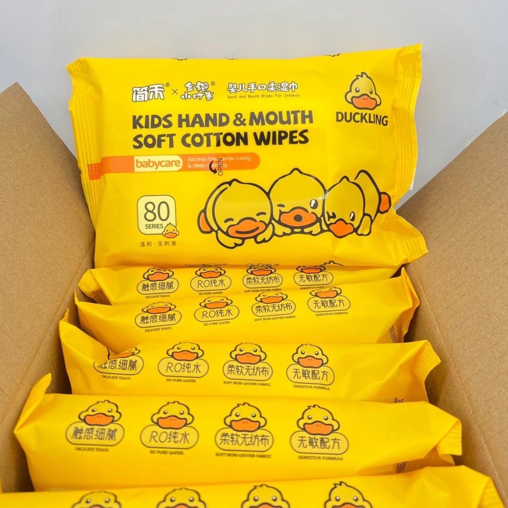 KHĂN GIẤY ƯỚT VỊT VÀNG/ GẤU DÂU (THÙNG 10 GÓI )