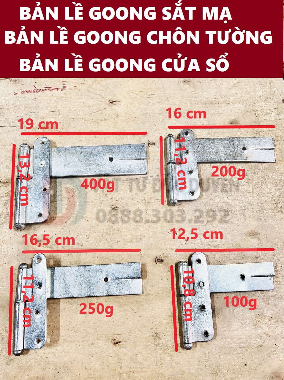 Bản lề goong sắt mạ -bản lề goong chôn tường-bản lề cửa-cửa sổ