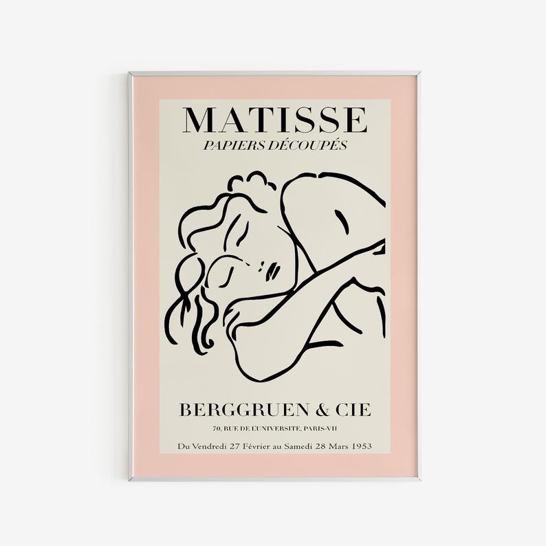 Tranh treo tường | Tranh Matisse Sleeping Woman Figure, Pink - Beige, Henri Matisse, Tate Modern Exhibition