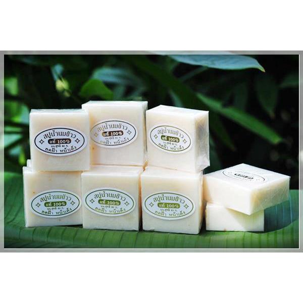 [HCM]【SIÊU TIẾT KIỆM】Combo 4 Cục Xà Phòng Kích Trắng Da Cám Gạo Jam Rice Milk Soap Thái Lan