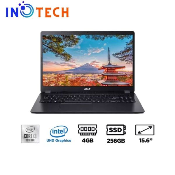 [Freeship] Laptop ACER Aspire A315-56-37DV (NX.HS5SV.001)/ Black/ Intel Core i3-1005G1 (1.20GHz, 4MB)/ Ram 4GB DDR4/ SSD 256GB/ Intel UHD Graphics/ 15.6 inch FHD/ 3Cell/ Win 10SL/ 1Yr -INO Tech- INO141 Hàng Chính Hãng