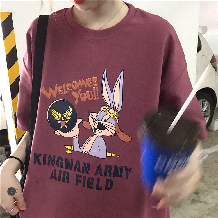 Áo Thun Nữ Form Rộng Giấu Quần Rabbit Air