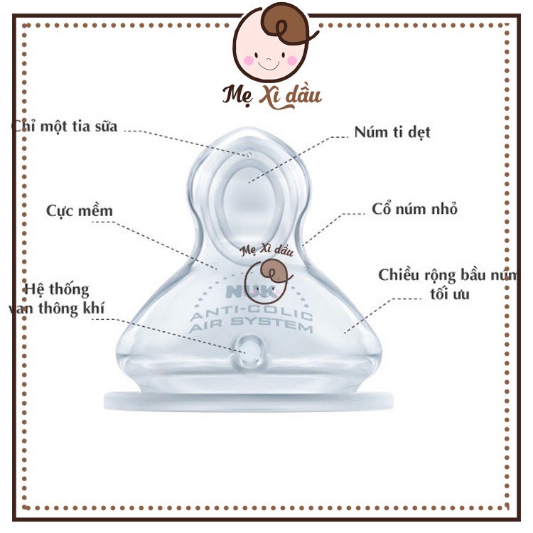 Núm ti cao su thay thế bình sữa NUK Premium Choice