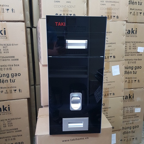 [CHÍNH HÃNG ] Thùng Gạo Thông Minh Mặt Gương TAKI
