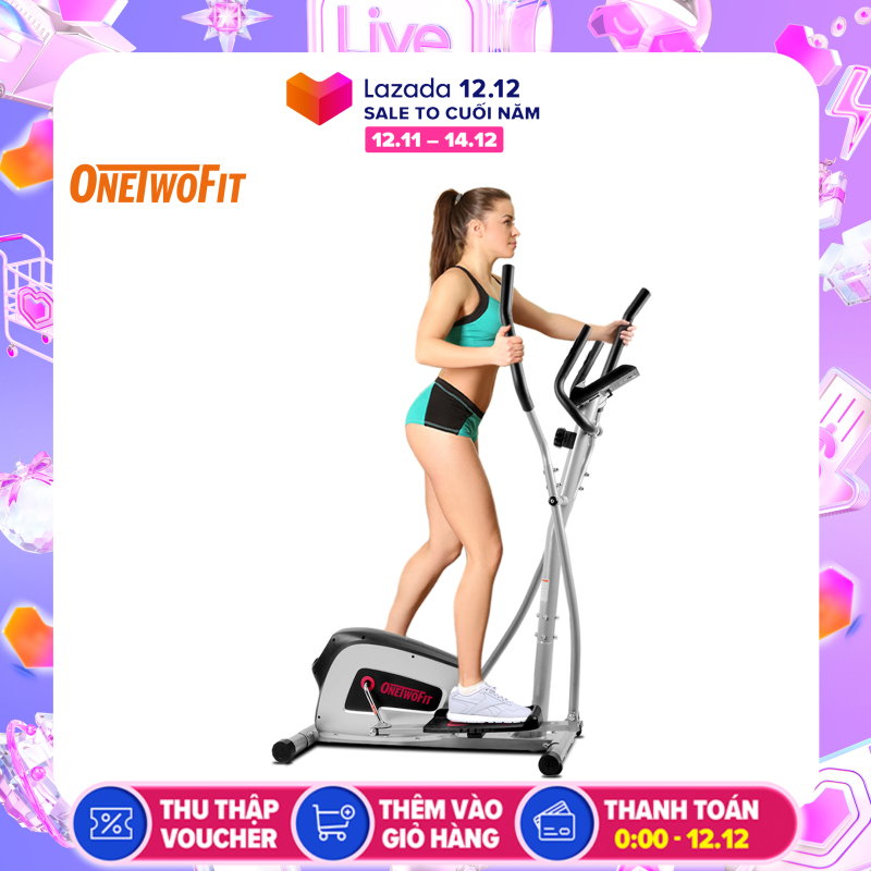 OneTwoFit Xe đạp tập thể dục chạy bộ Elliptical Thiết bị điều khiển từ tính Giảm cân cơ thể OT111
