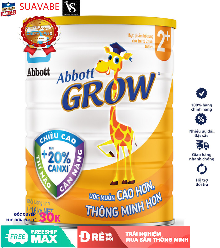 Sữa bột ABBOTT Grow 2+ (Grow 4 cũ) 1.6kg