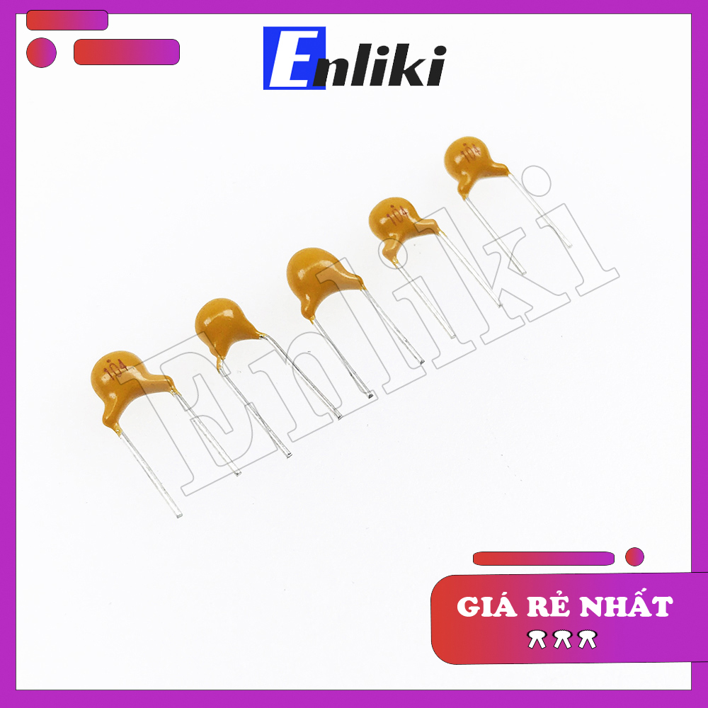 5 Chiếc Tụ Gốm Vàng 0.1uF 50V 104