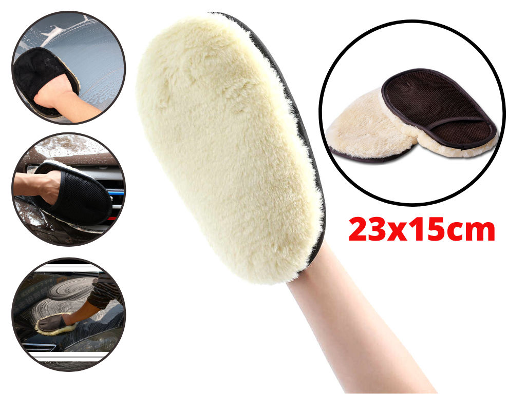 [HCM]Bao Tay Rửa Xe Lông Cừu Mềm Mịn Găng tay Rửa Xe 23x15cm