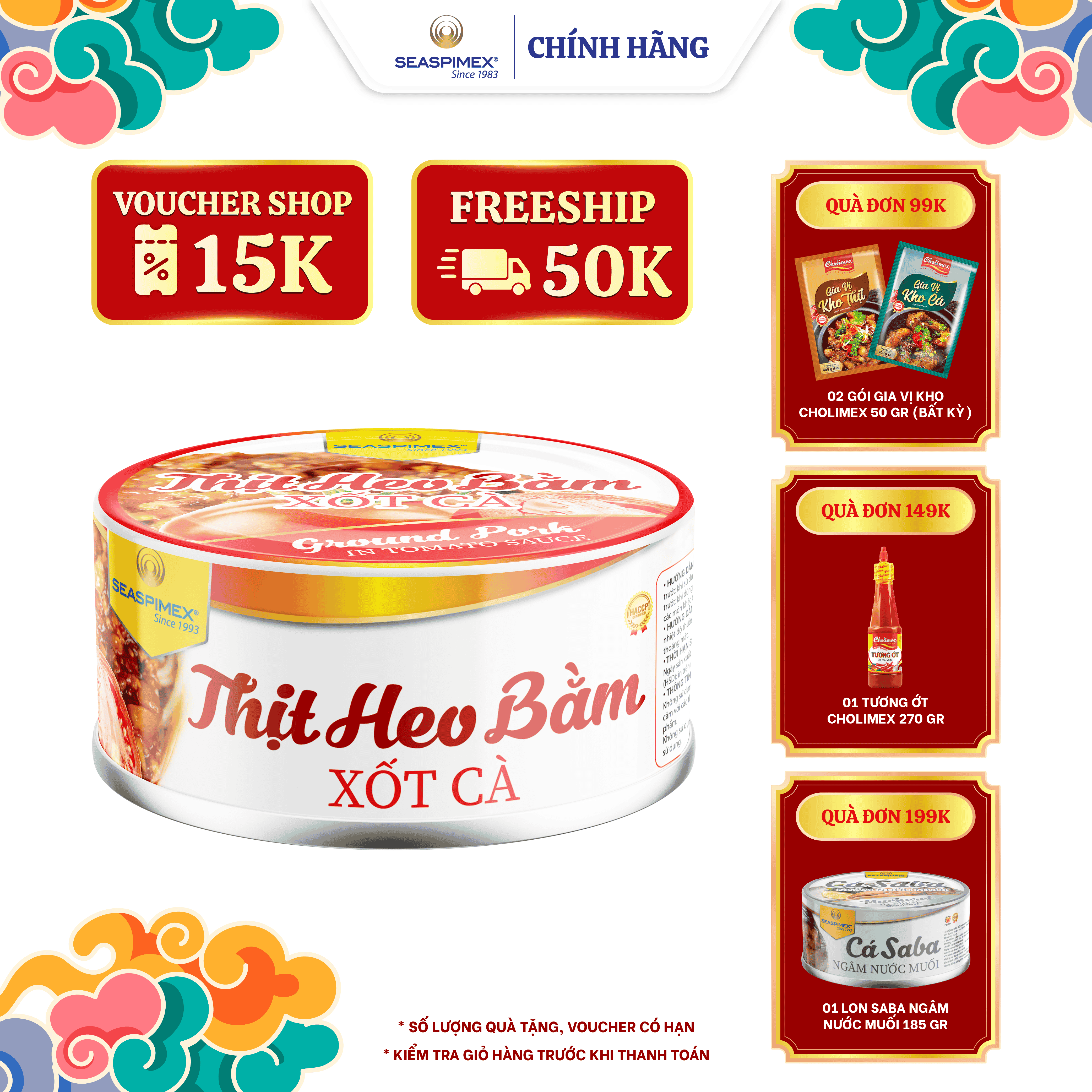 Thịt Heo Bằm Xốt Cà SEASPIMEX 150gr