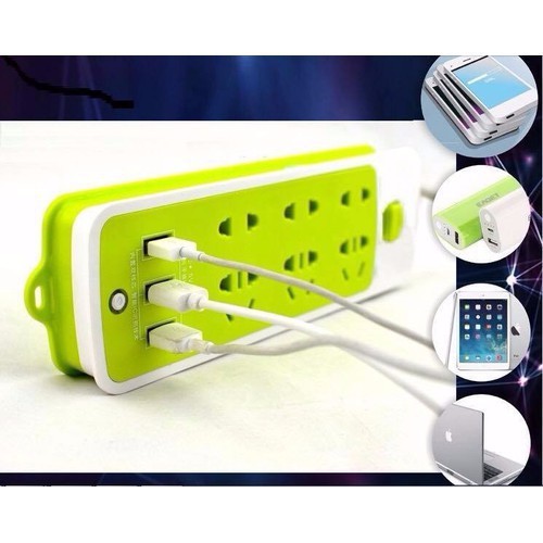 [HCM]Ổ CẮM ĐIỆN 6 PHÍCH CẮM 3 CỔNG USB - V1