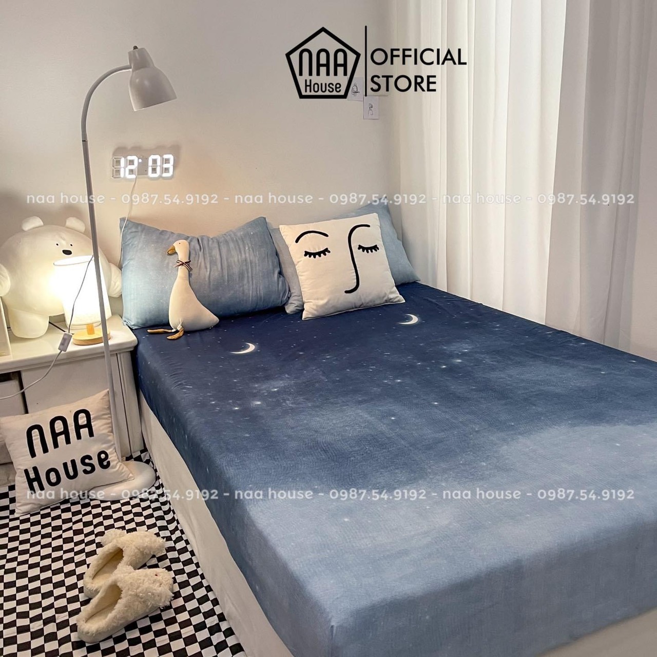 Bộ ga gối 1m2/m4/m6/m8/2m drap giường poly, ga trải giường kute + 2 vỏ gối nằm Nhà Nhím Bedding