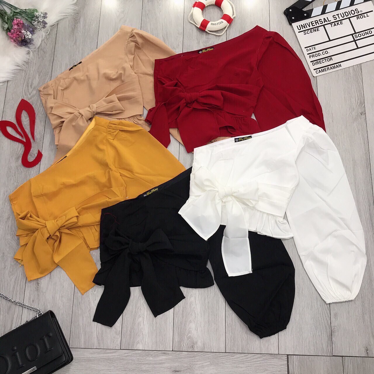 Áo phi bóng 1 tay nơ eo phong cách Thái TTSA0252