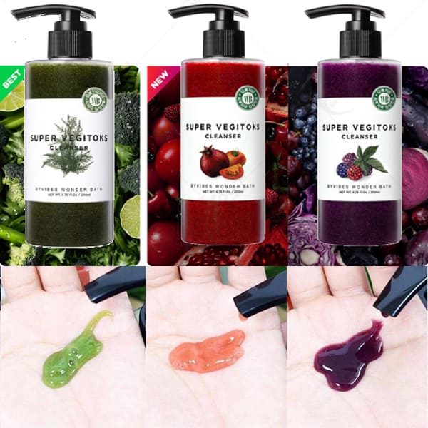 [Hoàn Tiền 8%]Sữa Rửa Mặt Thải Độc Sủi Bọt Rau Củ Super Vegitoks Cleanser chai 300ml