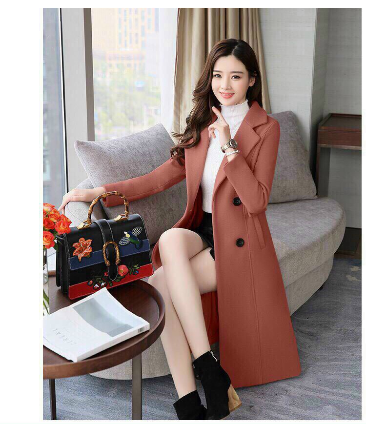 Áo khoác dạ phom dài nữ hoàng cực Sang