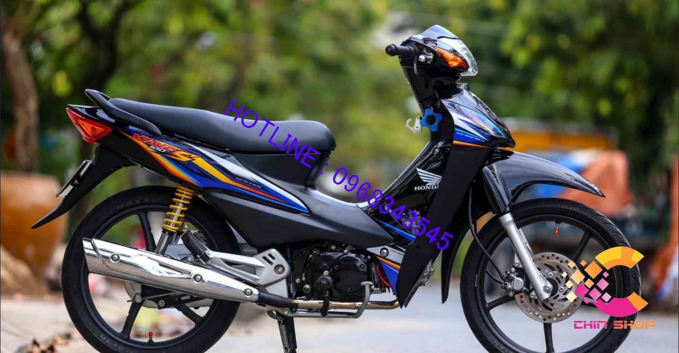 Tem rời WAVE ALPHA 100 & 50cc Chữ S Cam Vàng GP ( Tem 3 lớp chống nước chống bay màu 612555)