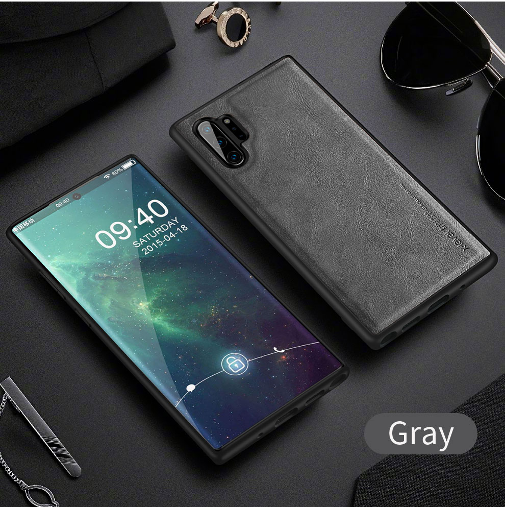 Ốp lưng X-Level cho Samsung Galaxy Note 10 Plus vân da, cao cấp