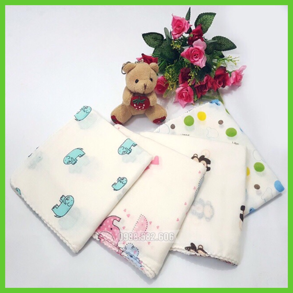 Khăn xô sữa họa tiết đẹp cho bé sơ sinh, hàng xuất Nhật 1 túi 10 khăn