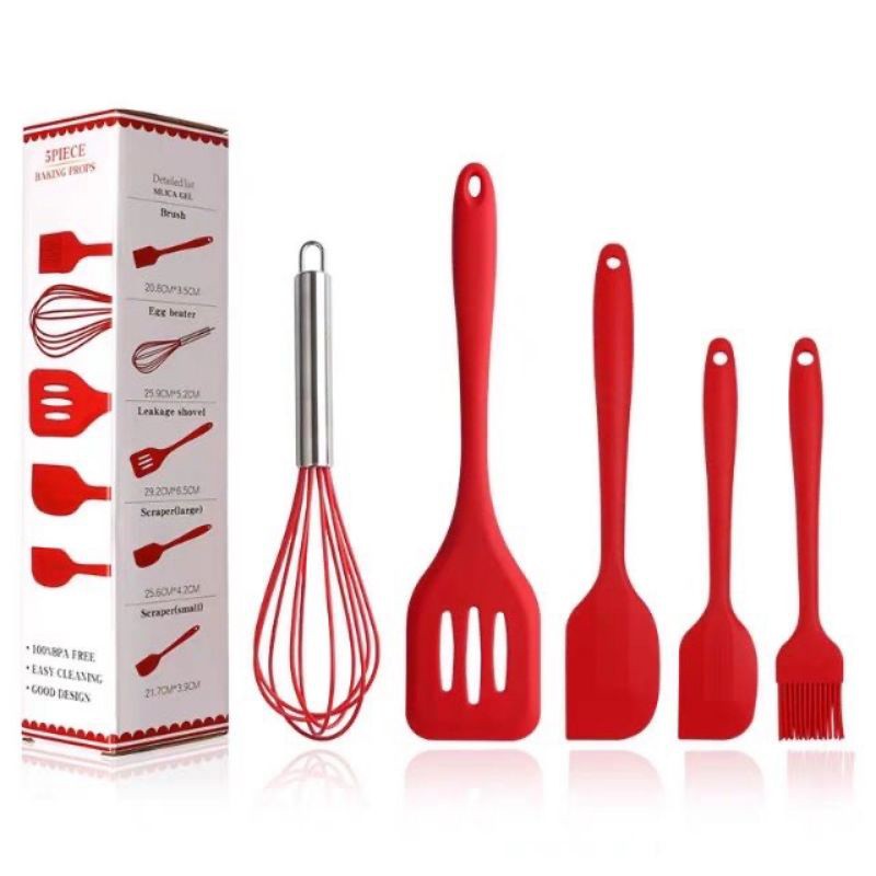 Bộ dụng cụ làm bánh 5 món silicon phới làm bánh